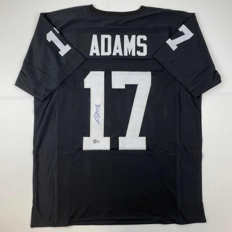 Autographed/Signed Davante Adams Las Vegas Oakland Black Jersey Beckett COA