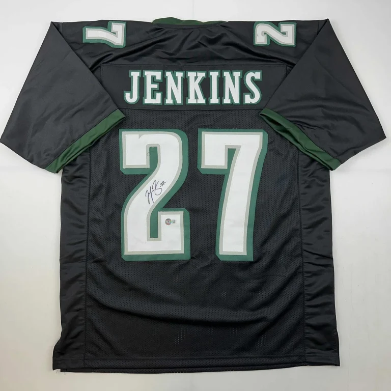 Autographed/Signed Malcolm Jenkins Philadelphia Black Jersey Beckett COA