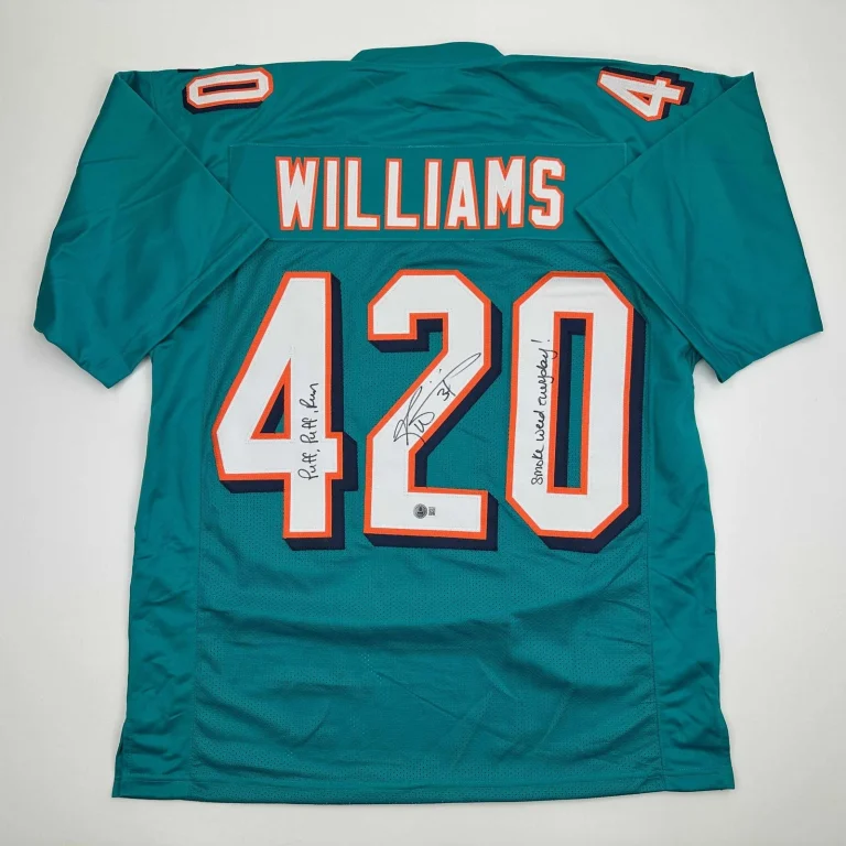 Autographed/Signed Ricky Williams Smoke Weed Everyday Puff Puff Jersey COA