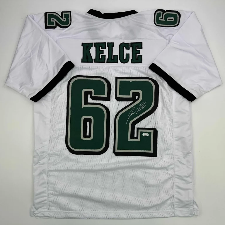 Autographed/Signed Jason Kelce Philadelphia White Jersey PSA/DNA COA