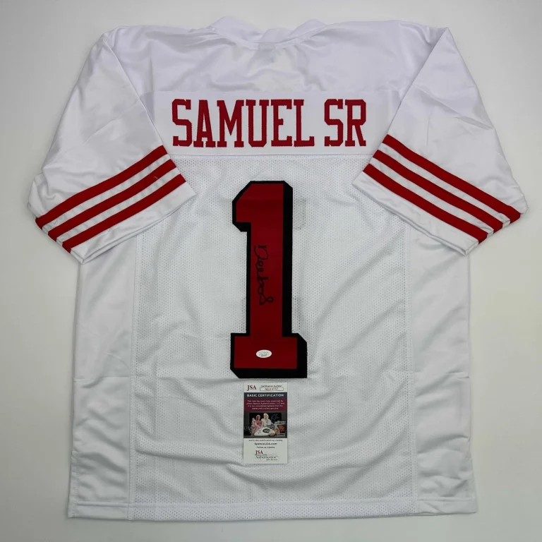Signed Deebo Samuel Sr. San Francisco White Alternate Jersey JSA COA