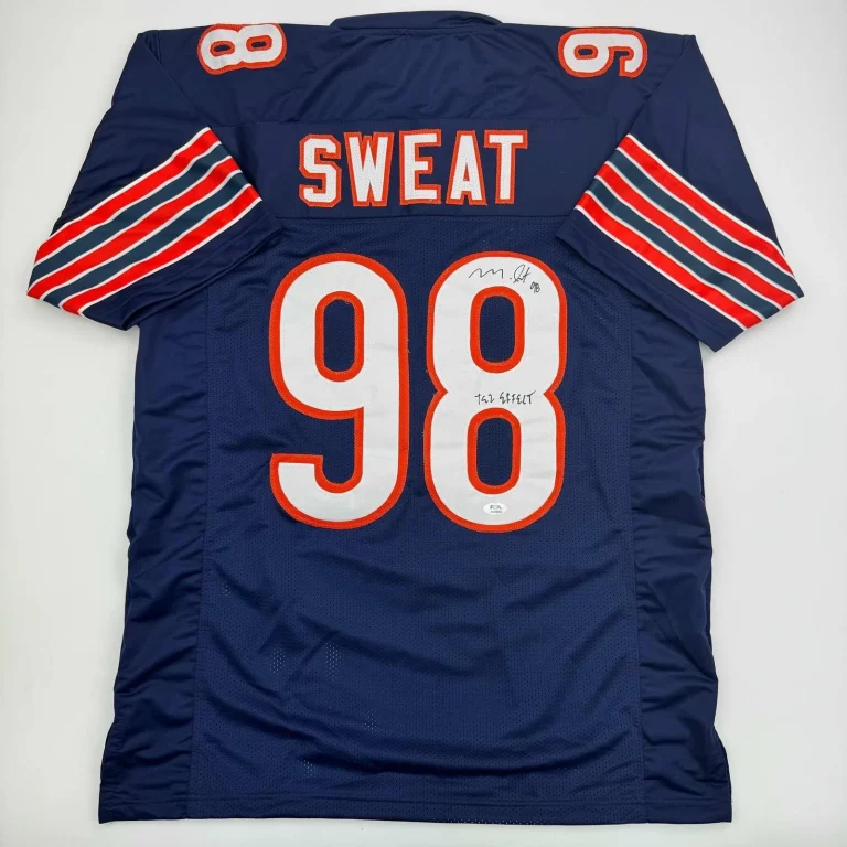 Autographed/Signed Montez Sweat Tez Effect Chicago Blue Jersey PSA COA