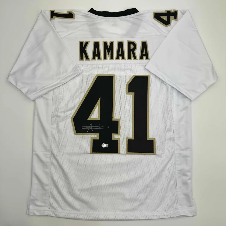Autographed/Signed Alvin Kamara New Orleans White Jersey Beckett COA