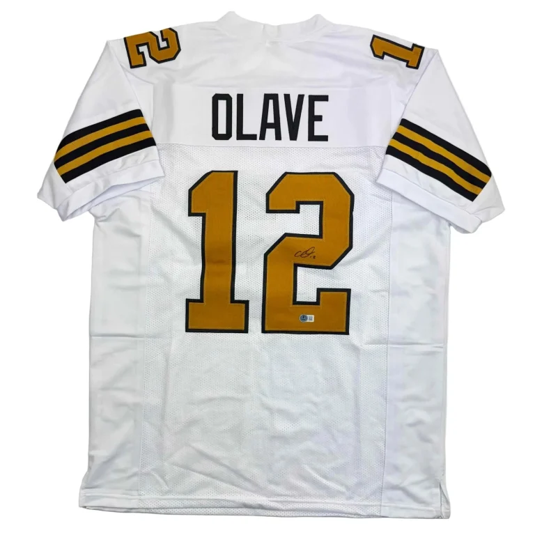 Autographed/Signed Chris Olave New Orleans Color Rush Jersey Beckett COA