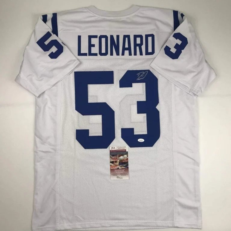 Signed Darius Shaquille Leonard Indianapolis White Jersey JSA COA