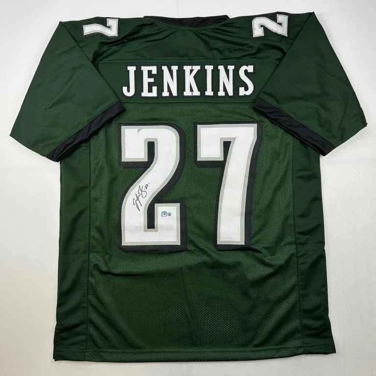 Autographed/Signed Malcolm Jenkins Philadelphia Green Jersey Beckett COA