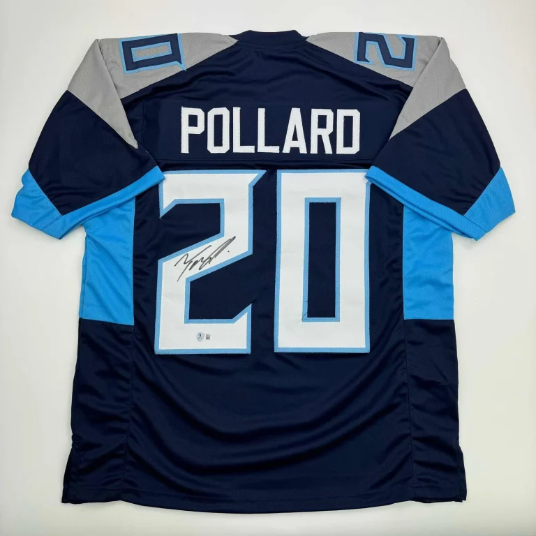 Autographed/Signed Tony Pollard Tennessee Blue Jersey Beckett BAS COA