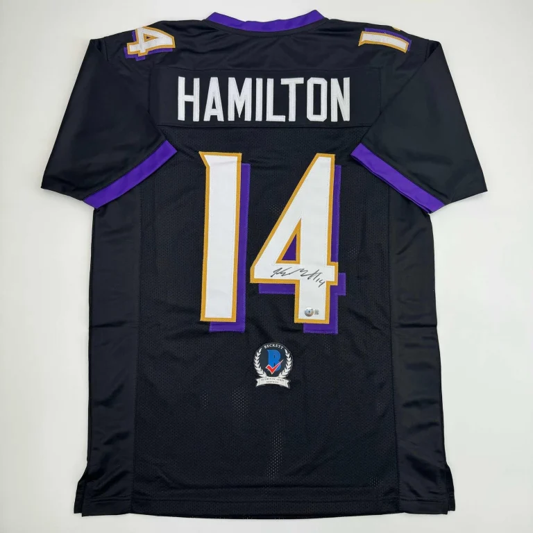 Autographed/Signed Kyle Hamilton Baltimore Black Jersey Beckett BAS COA