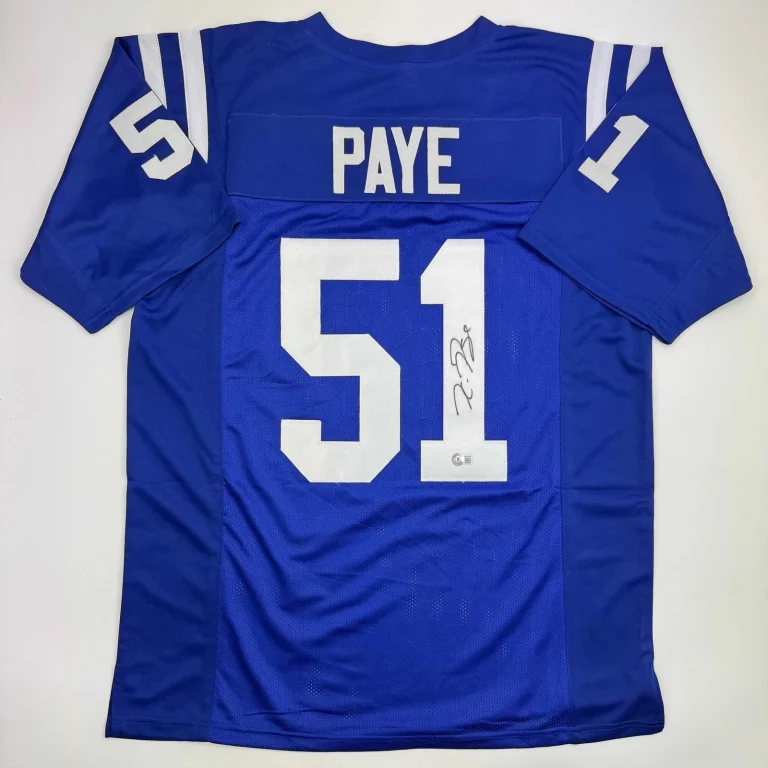 Autographed/Signed Kwity Paye Indianapolis Blue Jersey Beckett BAS COA