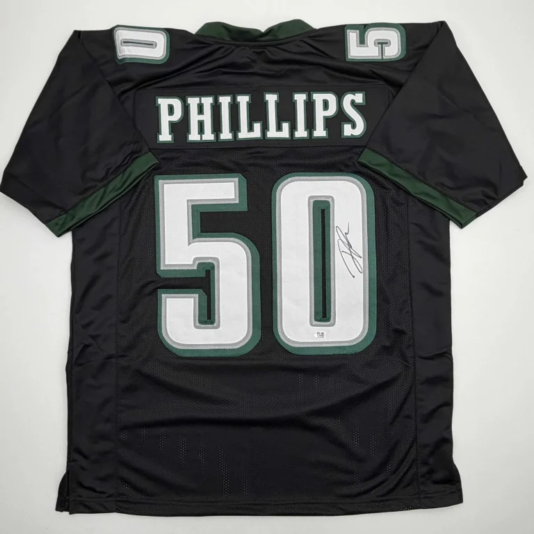 Autographed/Signed Jaelan Phillips Philadelphia Black Jersey PSA COA