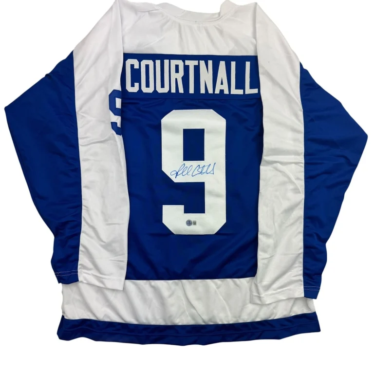 Autographed/Signed Russ Courtnall Toronto Blue Jersey Beckett BAS COA