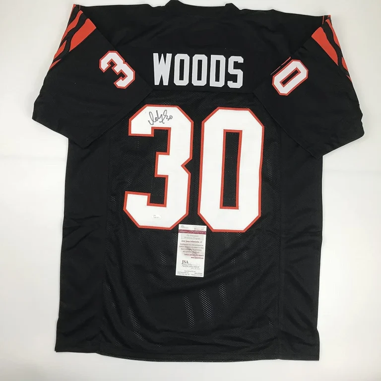 Autographed/Signed ICKEY WOODS Cincinnati Black Jersey JSA COA Auto