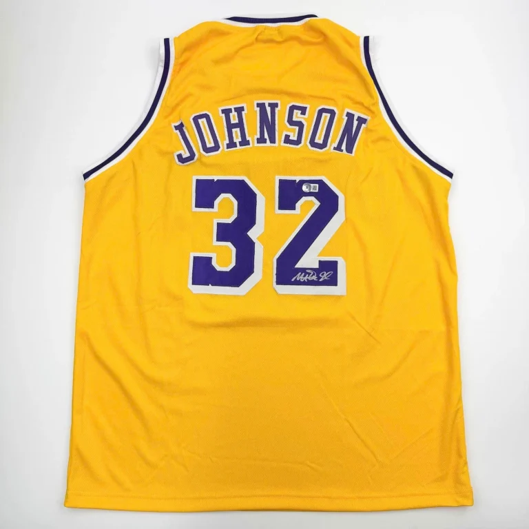 Autographed/Signed Earvin Magic Johnson Los Angeles LA Yellow Jersey COA