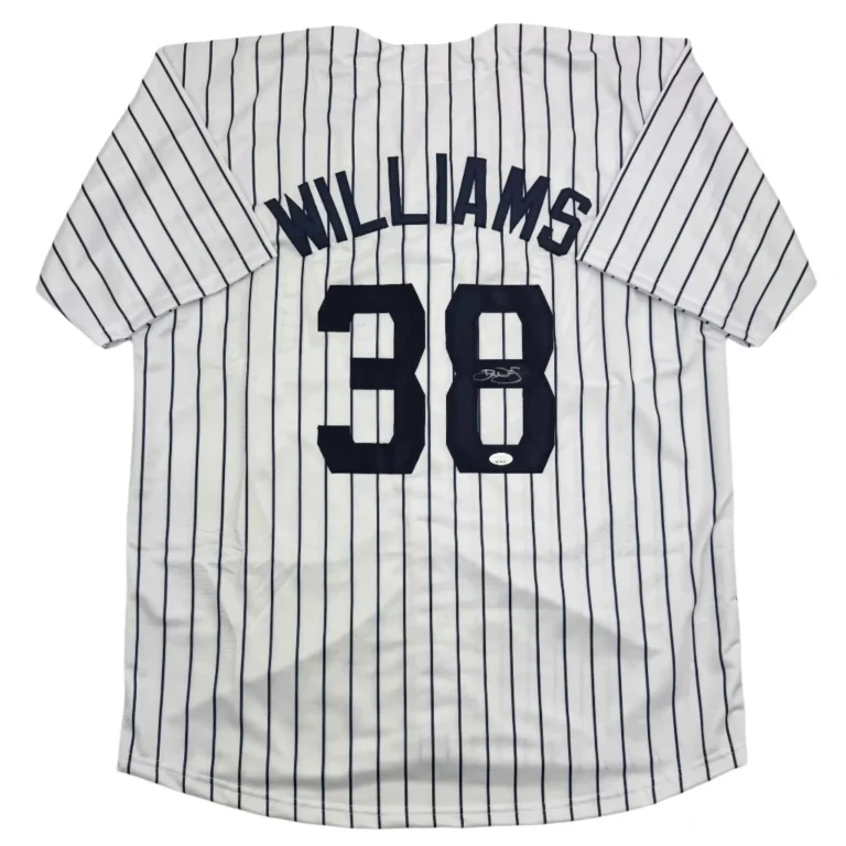 Autographed/Signed Devin Williams New York Pinstripe Jersey JSA COA