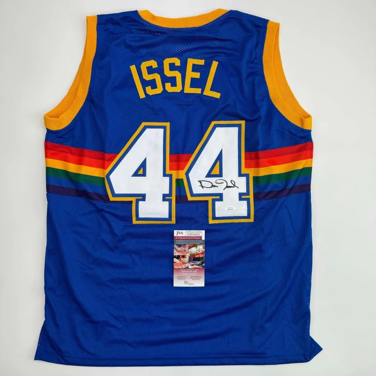 Autographed/Signed Dan Issel Denver Blue Retro Rainbow Jersey JSA COA