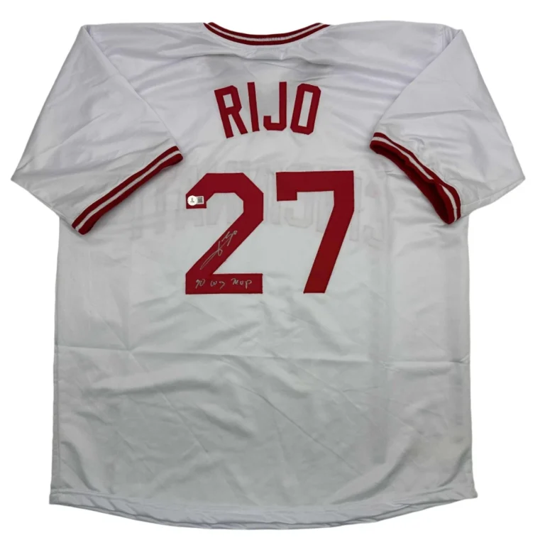 Autographed/Signed Jose Rijo 90 WS MVP Cincinnati White Jersey Beckett COA