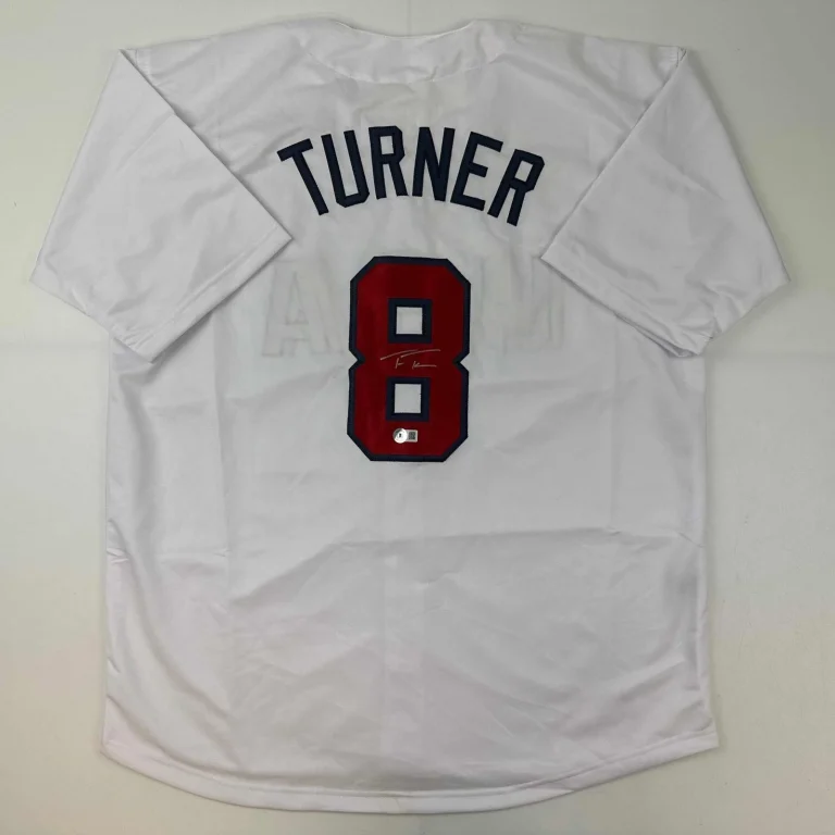 Autographed/Signed Trea Turner USA World Classic Jersey Beckett BAS COA