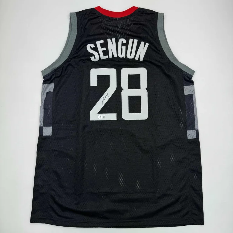 Autographed/Signed Alperen Sengun Houston Black Jersey Beckett COA