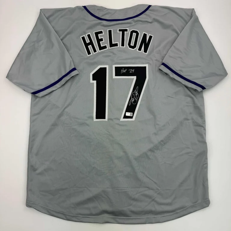Autographed/Signed Todd Helton HOF 24 Colorado Grey Jersey Tristar COA