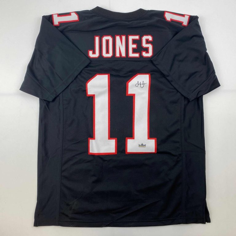 Facsimile Autographed Julio Jones Atlanta Black Retro Jersey Size Men's XL