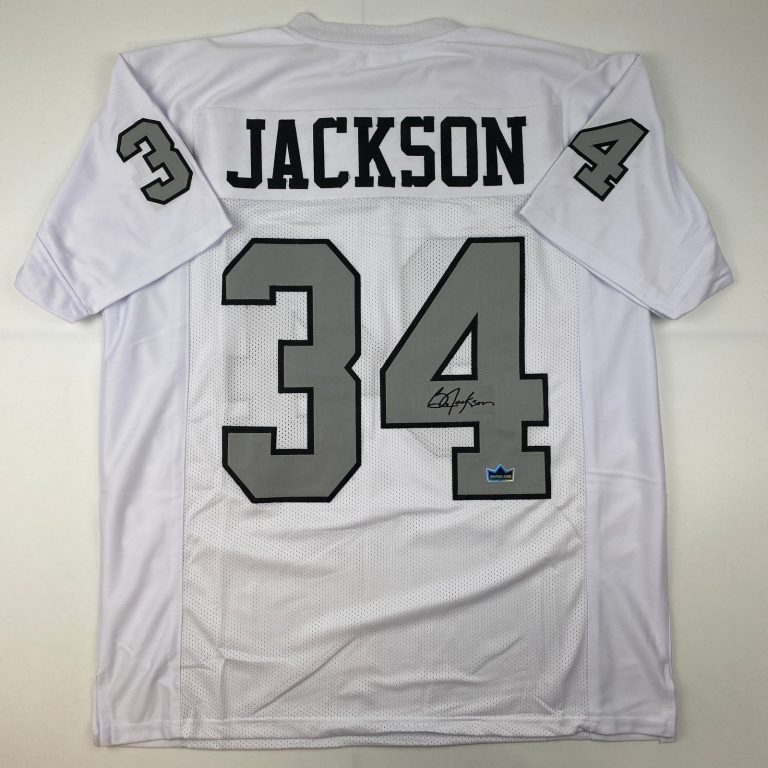 Facsimile Autographed Bo Jackson Color Rush White Jersey Size XL