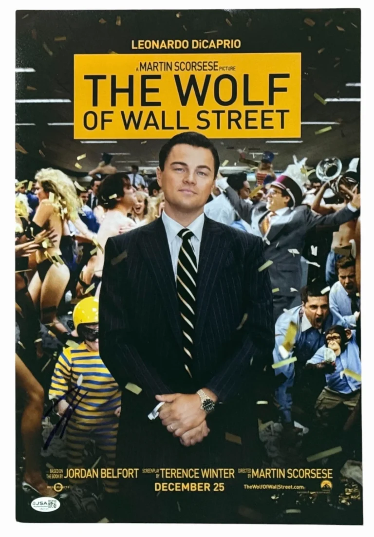 Leonardo DiCaprio Signed The Wolf of Wall Street 12x18 Movie Poster JSA COA