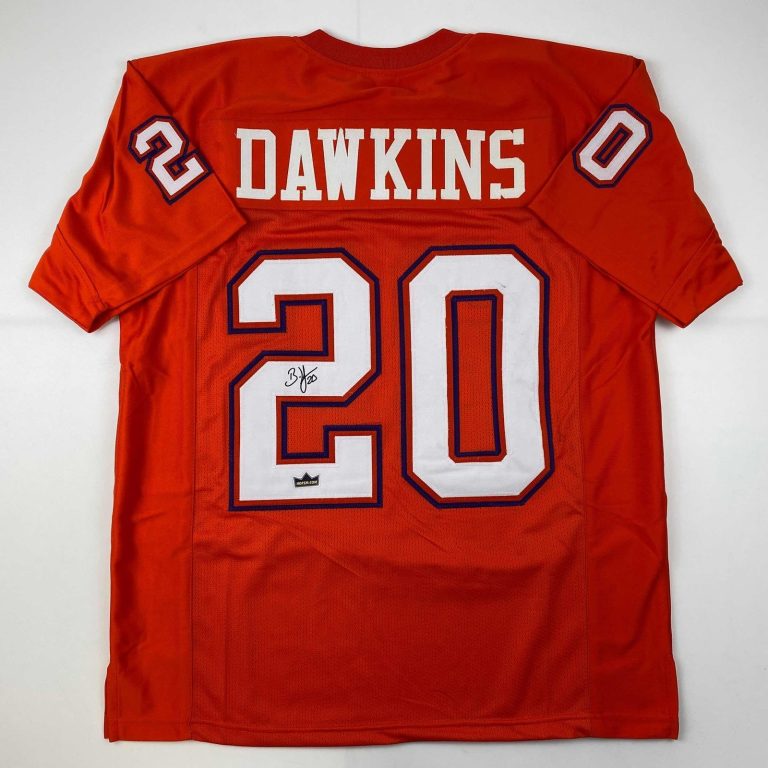 Facsimile Autographed Brian Dawkins Clemson Orange Jersey Size Men's XL