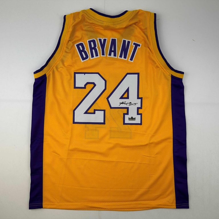 Facsimile Autographed Kobe Bryant #24 Los Angeles Yellow Jersey Men's XL