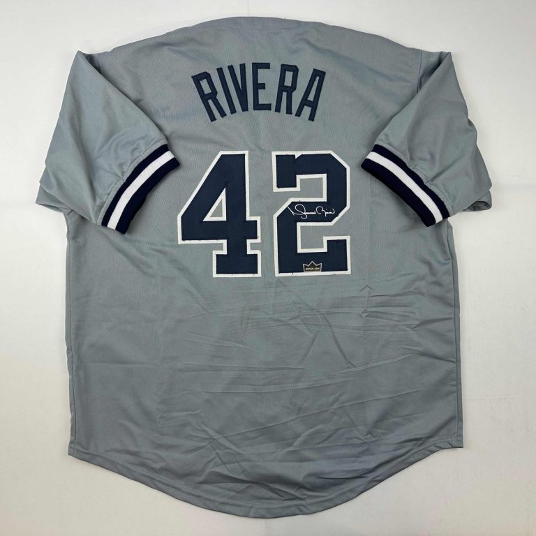 Facsimile Autographed Mariano Rivera New York Grey Jersey Size Men's XL