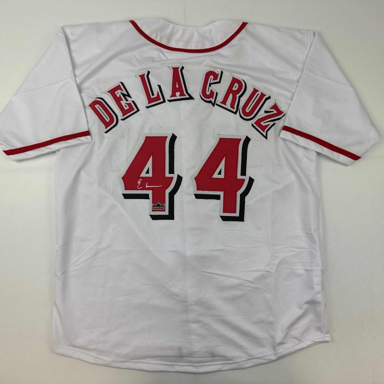 Facsimile Autographed Elly De La Cruz Cincinnati White Jersey Men's XL