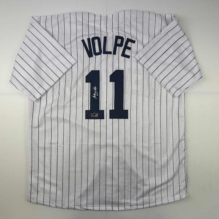 Facsimile Autographed Anthony Volpe New York Pinstripe Jersey Men's XL