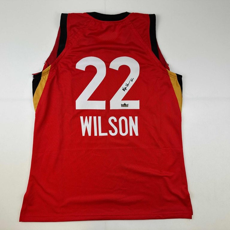 Facsimile Autographed A'ja Wilson Las Vegas Red Jersey Size Men's XL