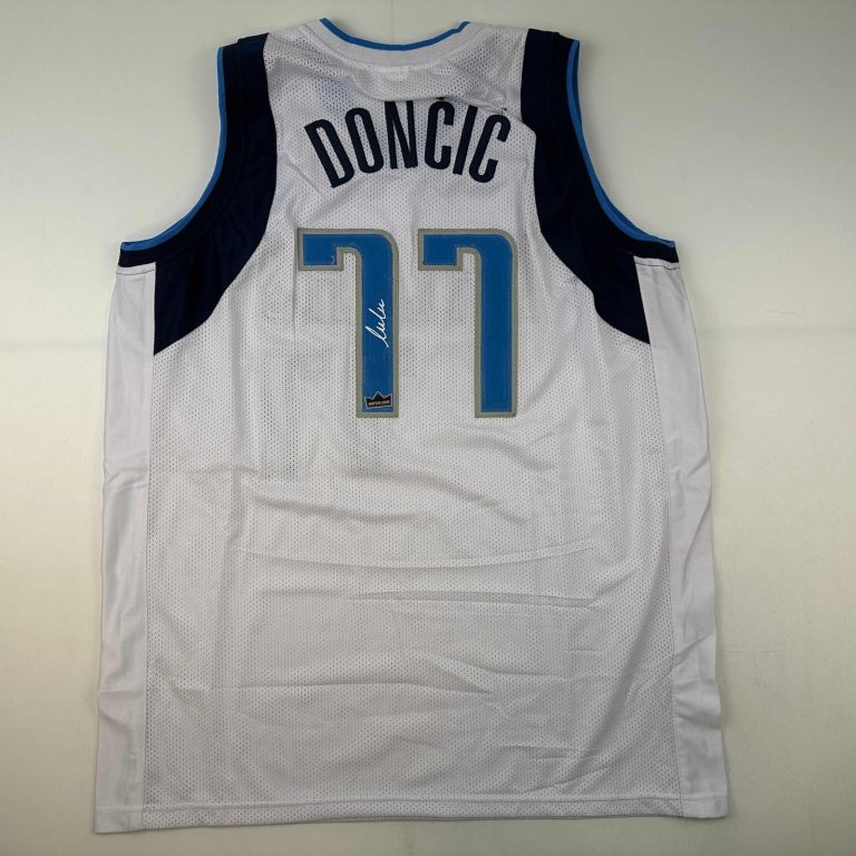 Facsimile Autographed Luka Doncic Dallas White Reprint Jersey Size Men's XL