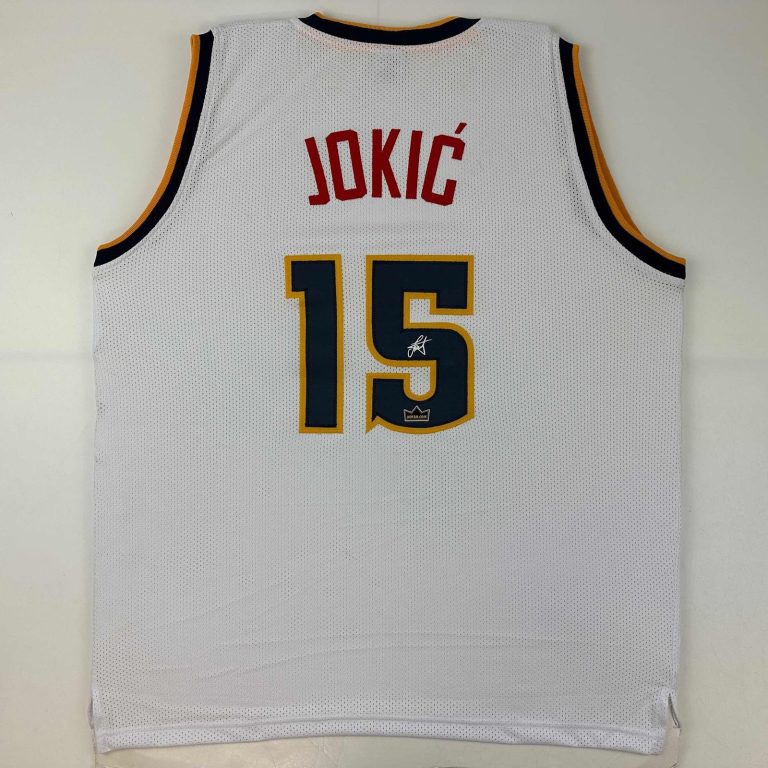 Facsimile Autographed Nikola Jokic Denver White Jersey Size Men's XL