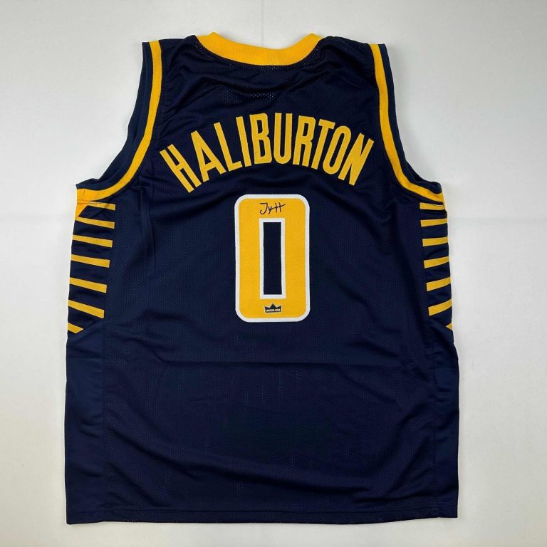 Facsimile Autographed Tyrese Haliburton Indiana Blue Jersey Size Mens XL