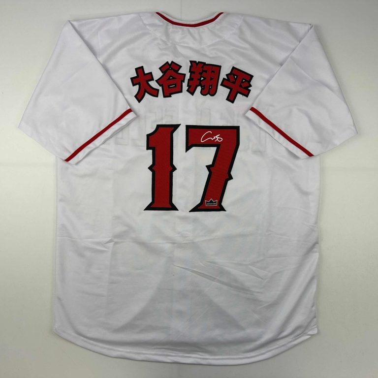 Facsimile Autographed Shohei Ohtani Kanji LA Anaheim White Jersey Size XL