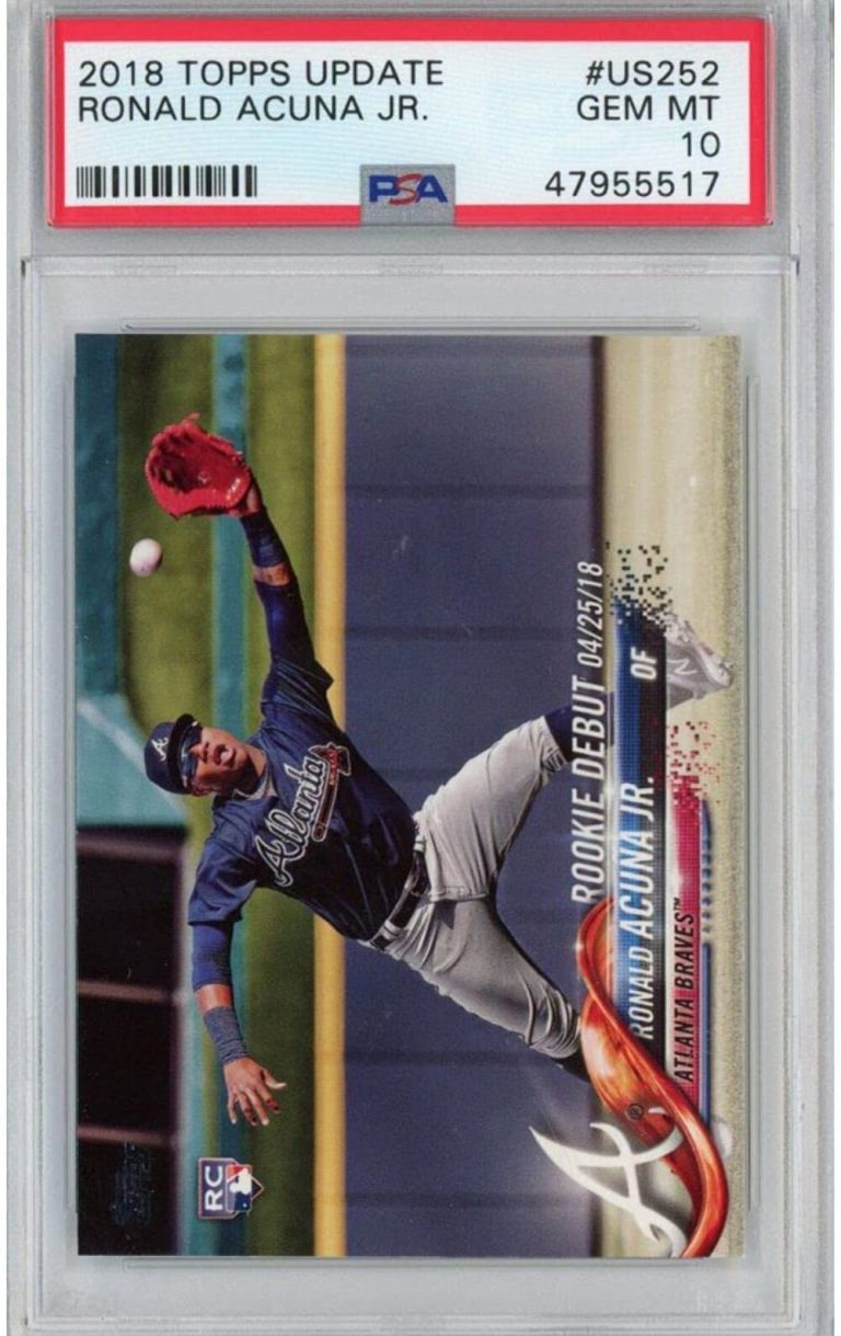 Graded 2018 Topps Update RONALD ACUNA JR #US252 Rookie RC Baseball Card PSA 10