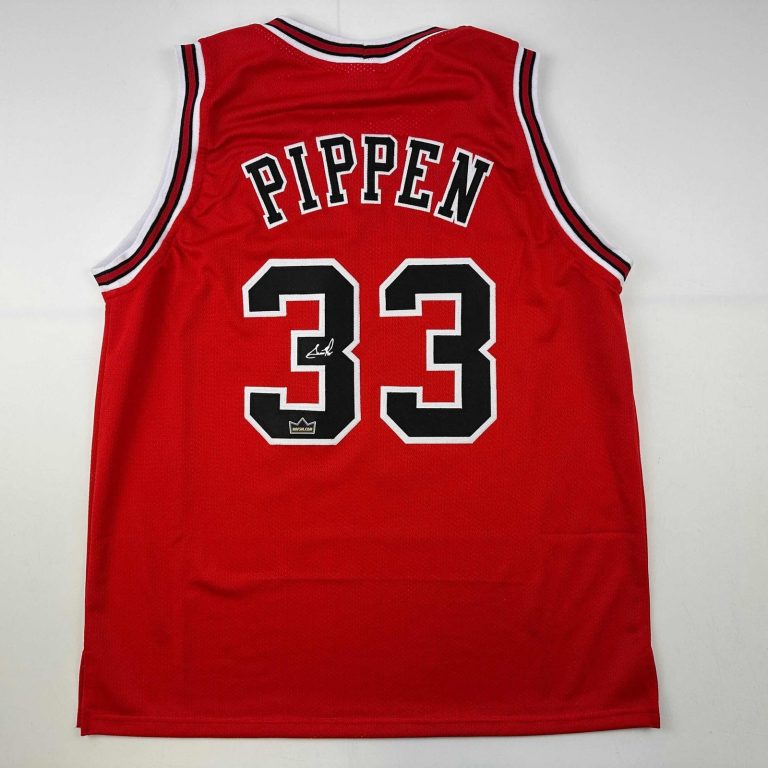 Facsimile Autographed Scottie Pippen Chicago Red Auto Jersey Men's XL