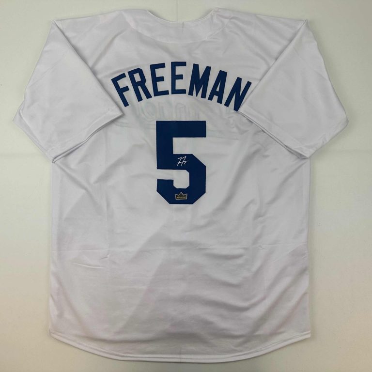 Facsimile Autographed Freddie Freeman Los Angeles White Auto Jersey XL