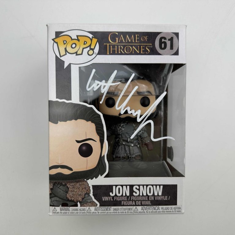 Autographed/Signed Kit Harrington Jon Snow #61 Funko Pop Figurine BAS COA
