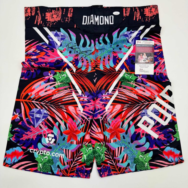 Autographed/Signed Dustin Poirier UFC Trunks Shorts Ultimate JSA CO