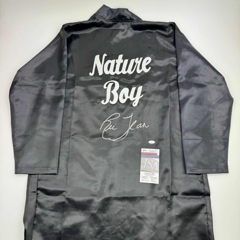 Autographed/Signed Ric Flair Nature Boy Black WWE Replica Robe JSA COA