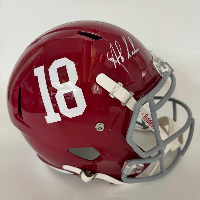 Autographed/Signed Nick Saban Alabama FS Helmet BAS COA