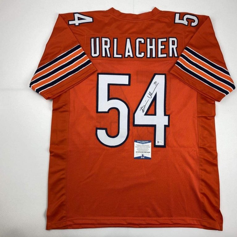 Autographed/Signed Brian Urlacher Chicago Orange Jersey Beckett BAS COA