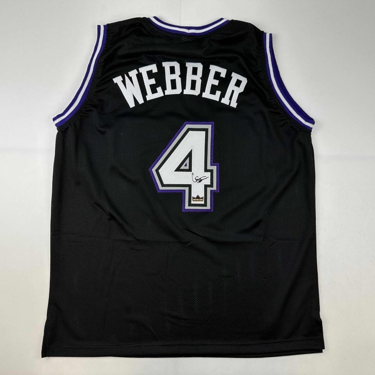 Facsimile Autographed Chris Webber Sacramento Black Jersey Size Men's XL