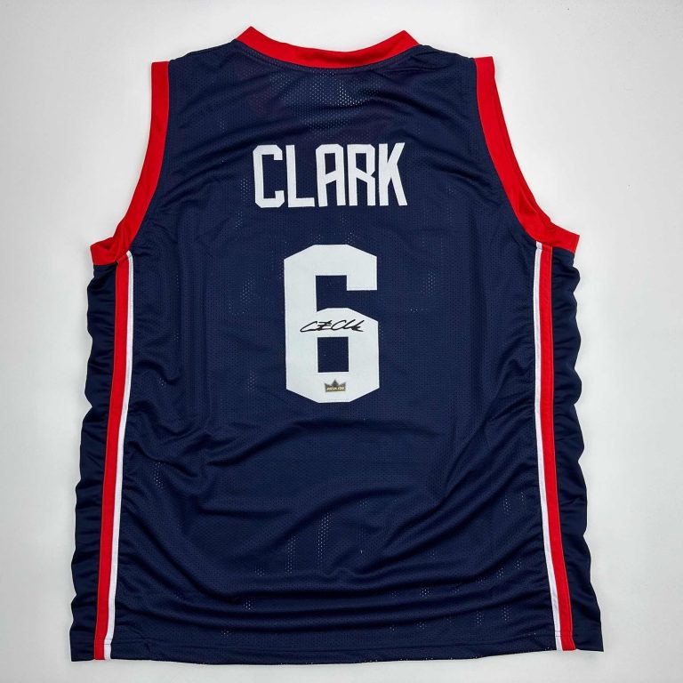 Facsimile Autographed Caitlin Clark Team USA Blue FIBA U-19 Jersey Men's XL