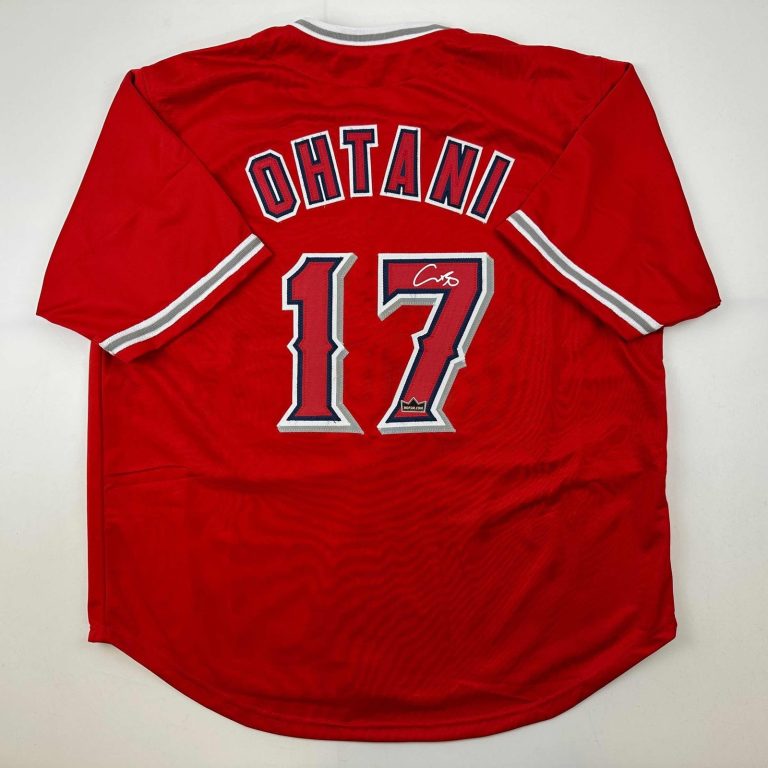Facsimile Autographed Shohei Ohtani Los Angeles LA Anaheim Red Jersey XL