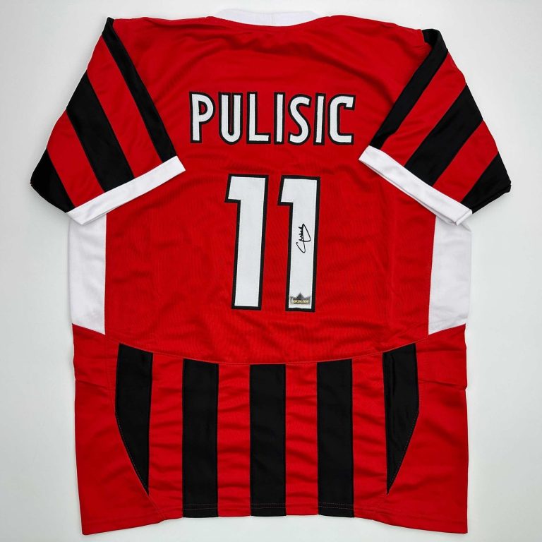 Facsimile Autographed Christian Pulisic AC Milan Black/Red Jersey Size XL