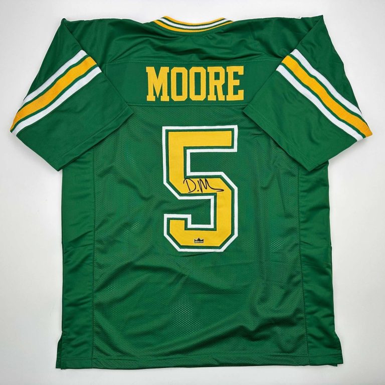 Facsimile Autographed Dante Moore Oregon Green Reprint Jersey Size Men's XL