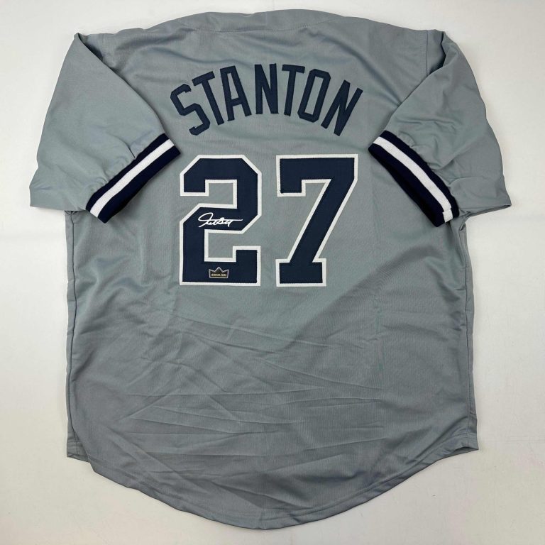 Facsimile Autographed Giancarlo Stanton New York Grey Jersey Size Men XL